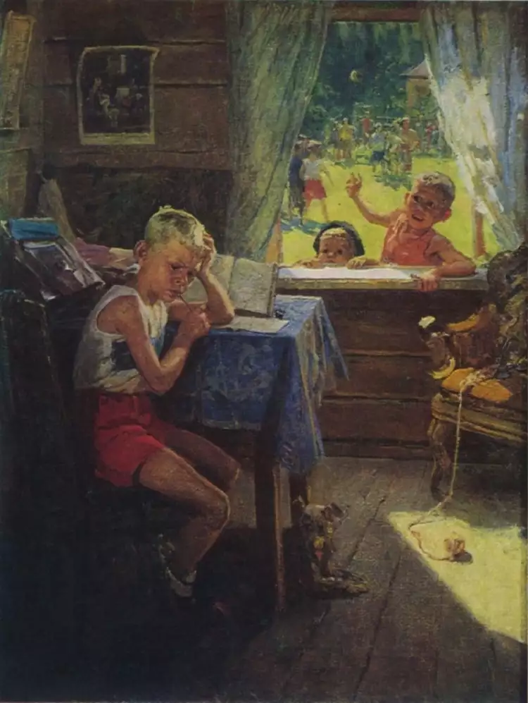 Федор Решетников. Картина «Переэкзаменовка», 1954