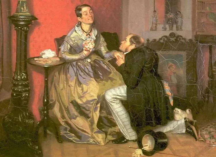 Павел Федотов. Картина «Разборчивая невеста», фрагмент, 1847