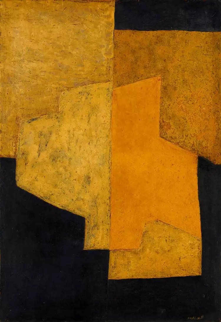 Серж Поляков. Картина «Желто-черная абстрактная композиция», 1952