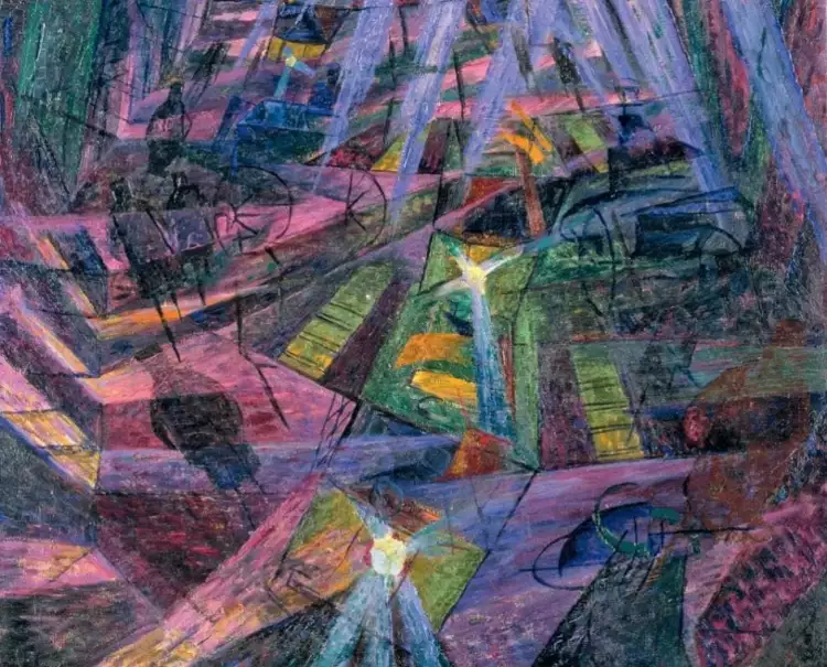 Умберто Боччони. Картина «Сила улицы», 1911