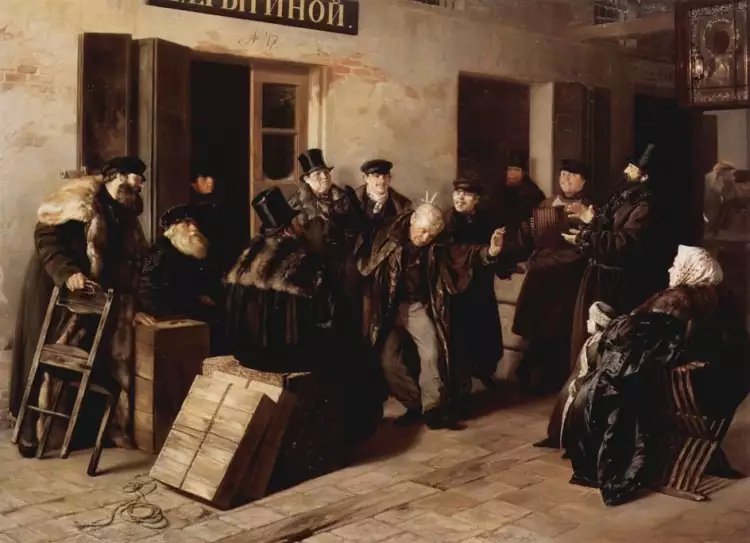 Илларион Прянишников. «Шутники. Гостиный двор в Москве», 1865