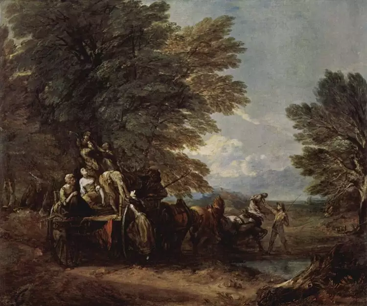 Figurative art. Thomas Gainsborough. The Harvest Wagon, 1767 Figurative art. Thomas Gainsborough. The Harvest Wagon, 1767
