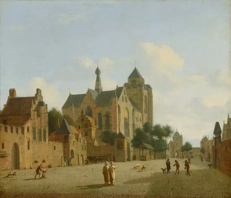 Figurative art. Jan van der Heyden. The Church in Veer, 1692 Figurative art. Jan van der Heyden. The Church in Veer, 1692