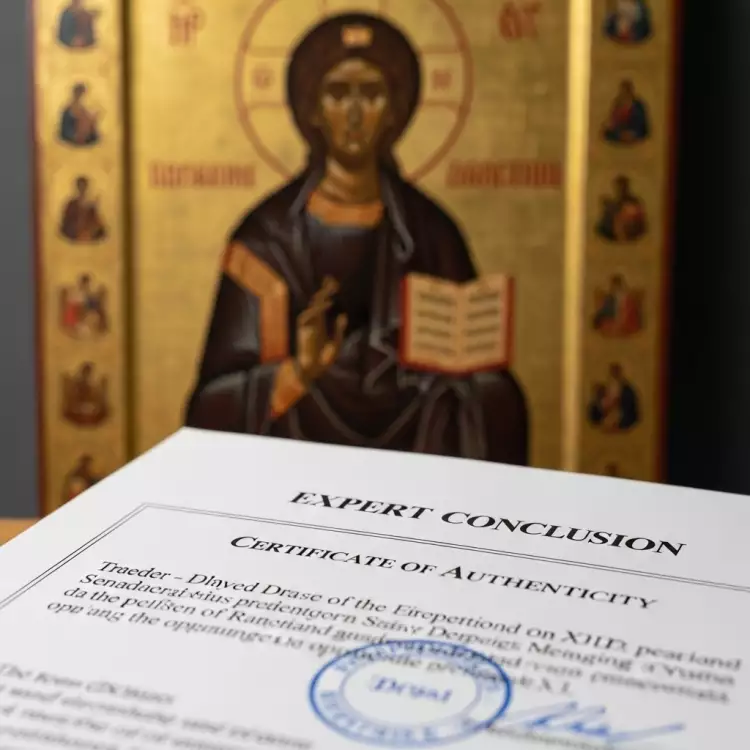 Пример экспертного заключения и иконы, подготовленной к продаже