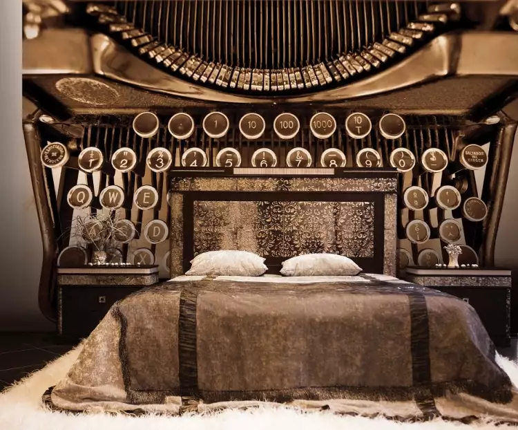 Стиль стимпанк в интерьере. Интерьер спальни с фотообоями в стиле стимпанк Стиль стимпанк в интерьере. Интерьер спальни с фотообоями в стиле стимпанк