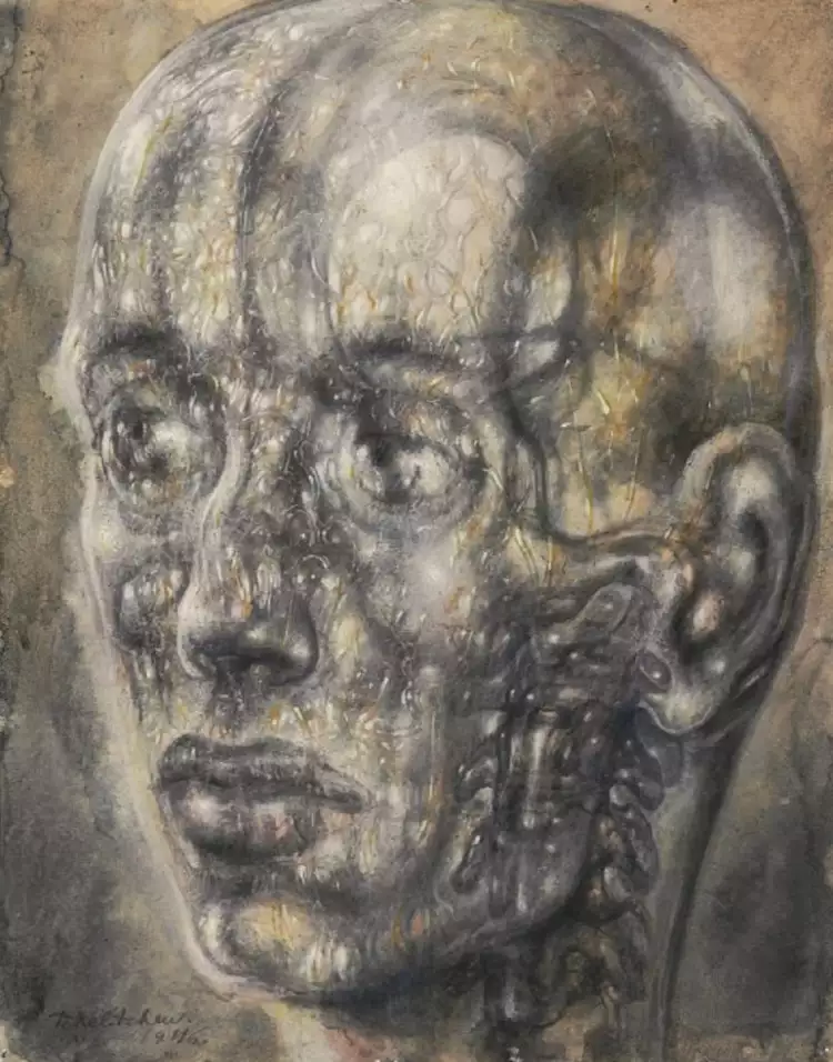 Павел Челищев. Картина «Анатомическая голова», 1946 Павел Челищев. Картина «Анатомическая голова», 1946