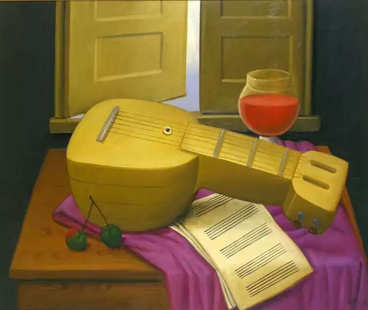 Fernando Botero. Stilleben mit Mandoline, 1998 Fernando Botero. Stilleben mit Mandoline, 1998