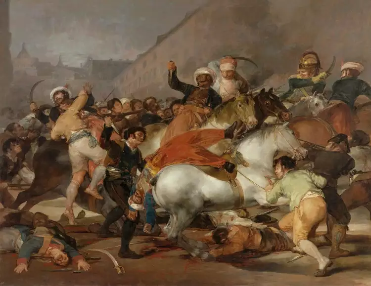 Романтизм. Франсиско Гойя. «Восстание 2 мая 1808 года в Мадриде», 1814 Романтизм. Франсиско Гойя. «Восстание 2 мая 1808 года в Мадриде», 1814