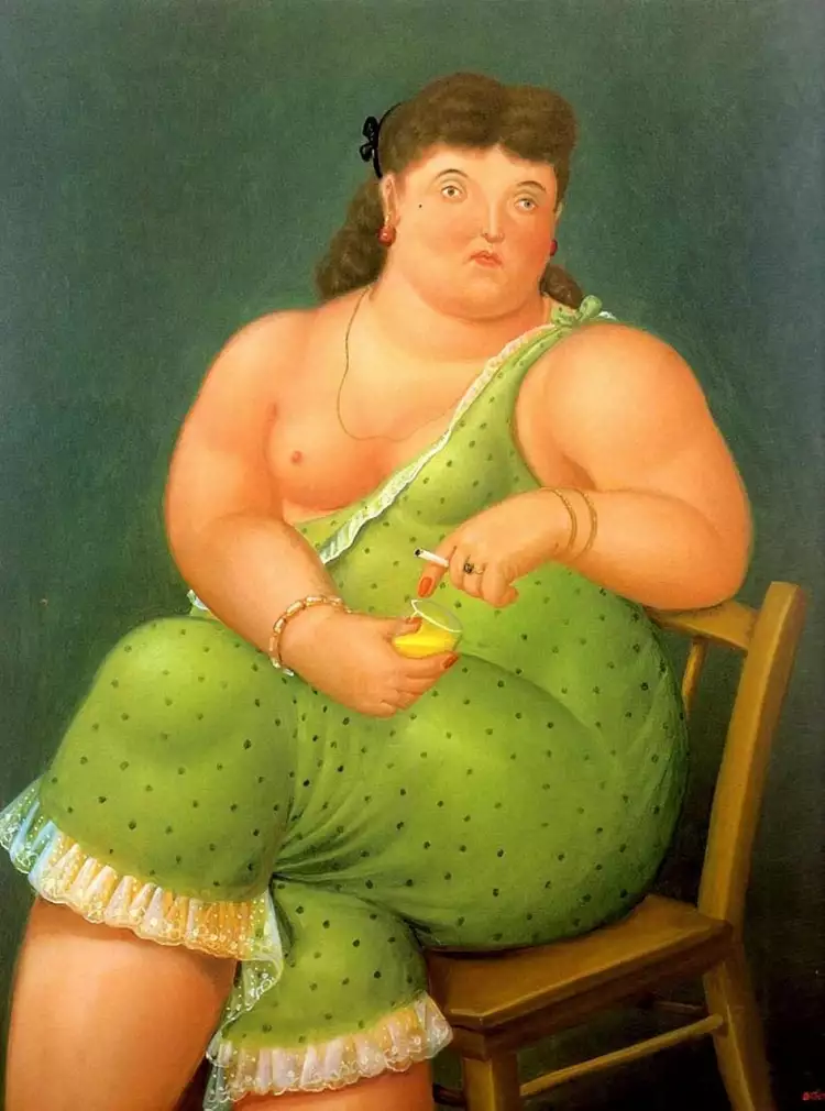 Fernando Botero. Frau mit Zigarette, 1995 Fernando Botero. Frau mit Zigarette, 1995