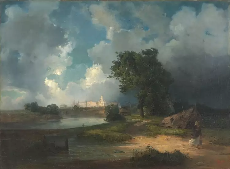 Алексей Саврасов. Картина «Вид на Кремль с Крымского моста в ненастную погоду», 1851