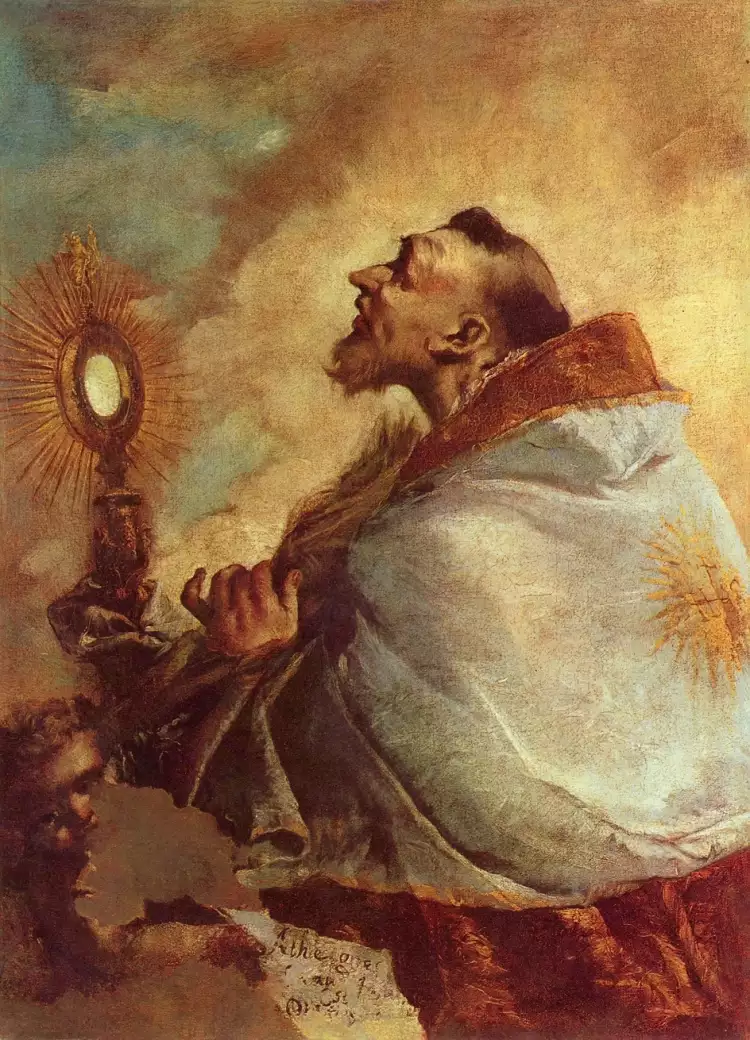 Франческо Гварди. Картина «Святой, поклоняющийся Евхаристии», 1739