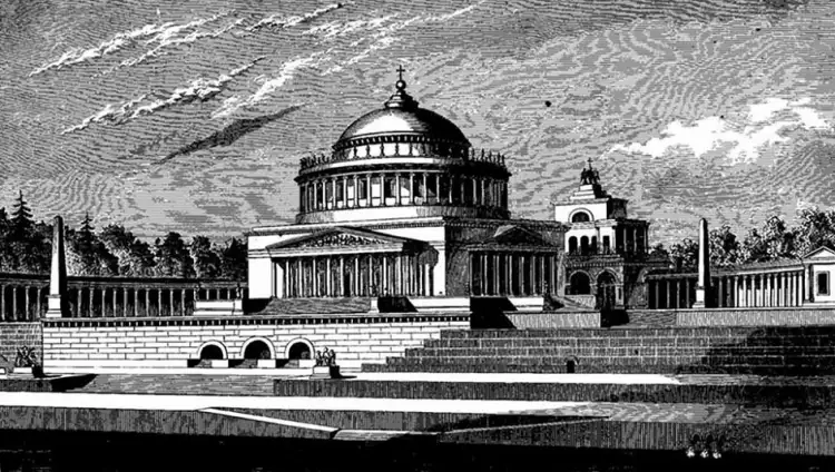 Александр Витберг. Рисунок «Проект храма Христа Спасителя в Москве», 1817