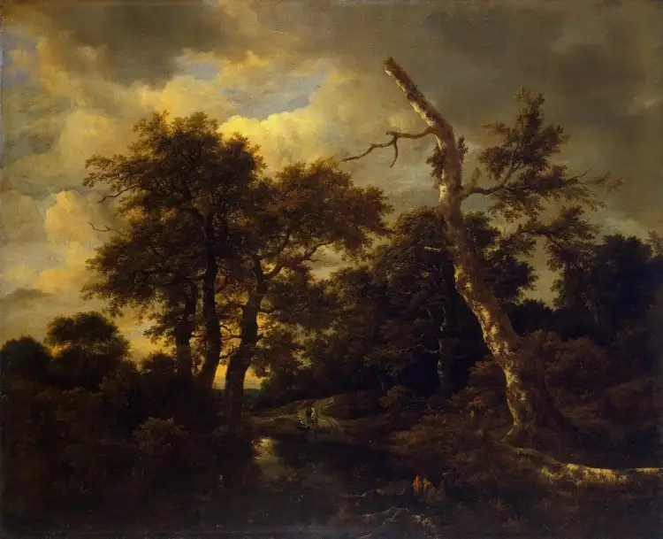 Лес на картинах, или лесной пейзаж. Якоб ван Рейсдал. «Речка в лесу», 1660-е Лес на картинах, или лесной пейзаж. Якоб ван Рейсдал. «Речка в лесу», 1660-е