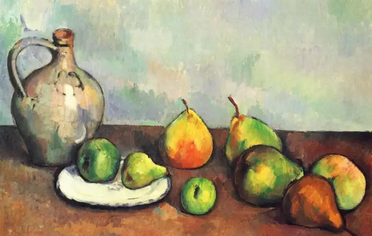 Поль Сезанн. Натюрморт с кувшином и фруктами