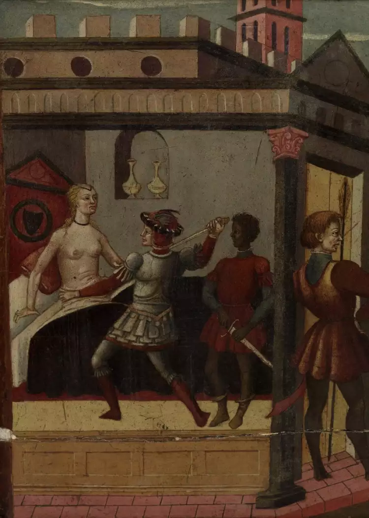 Смерть Лукреции, фрагмент кассоне