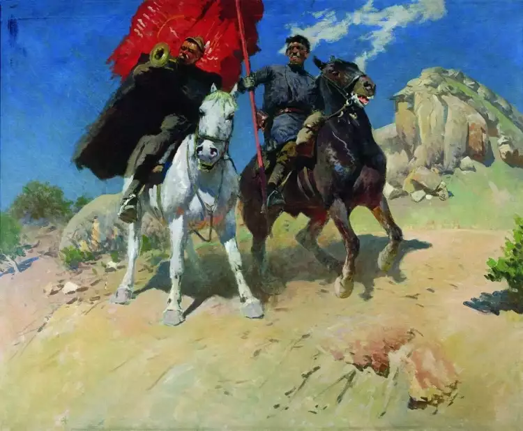 Митрофан Греков. «Знамёнщик и трубач», 1934