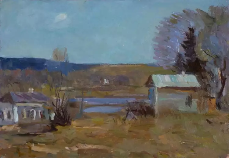 Сергей Герасимов. Картина «Можайский пейзаж. Весна», 1950-1960