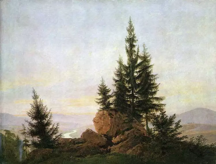 Caspar David Friedrich. Zeichnung Blick auf das Elbtal, 1807 Caspar David Friedrich. Zeichnung Blick auf das Elbtal, 1807