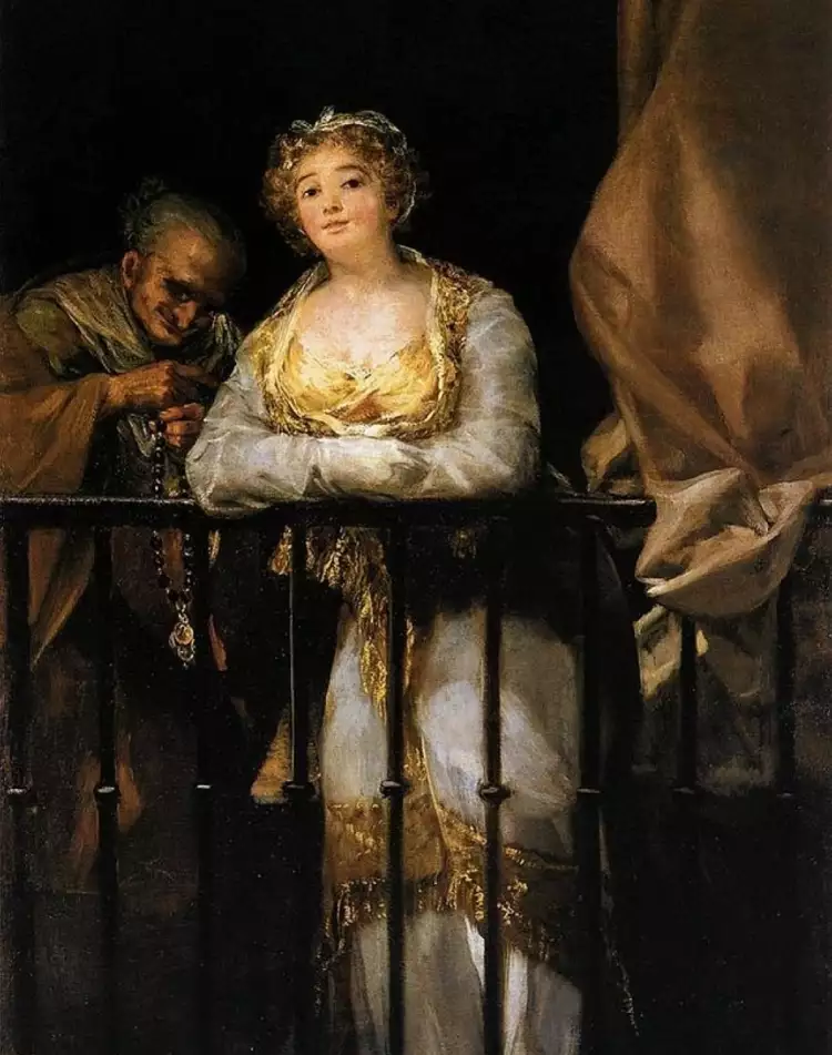 Romanticism. Francisco de Goya. Maja and Celestina on the balcony, 1808-1812 Romanticism. Francisco de Goya. Maja and Celestina on the balcony, 1808-1812