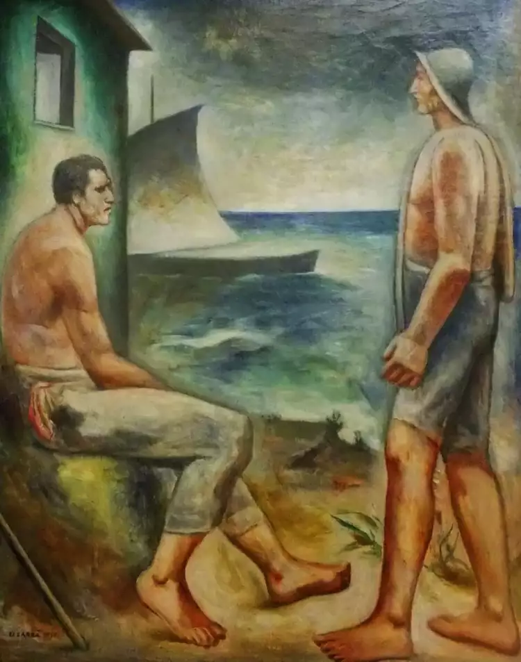 Карло Карра. Картина «Рыбаки», 1935