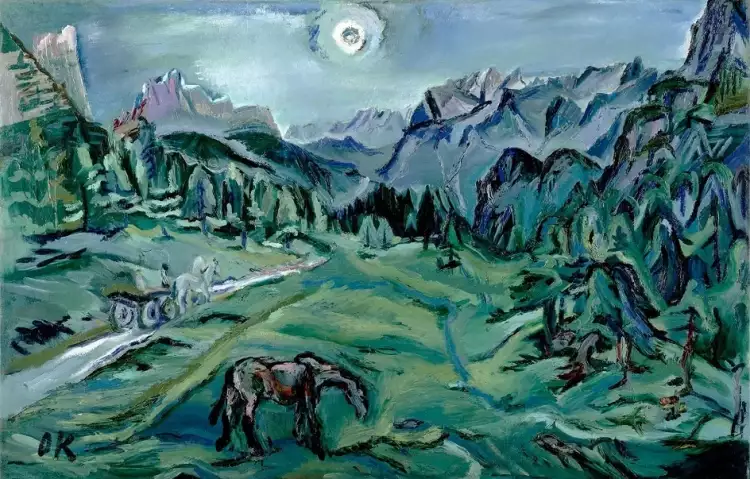 Оскар Кокошка. «Доломиты. Пейзаж», 1913
