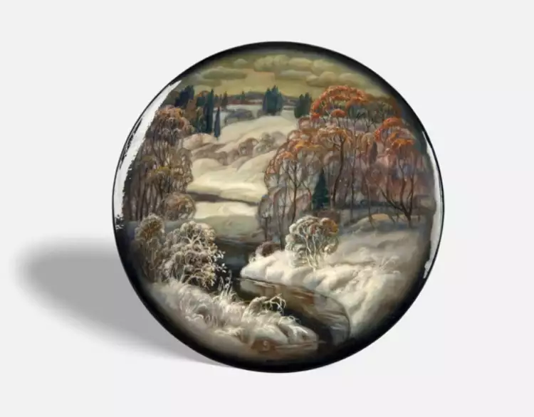 Геннадий Скрипунов. Крышка от шкатулки «Зимнее кружево». 1993 Геннадий Скрипунов. Крышка от шкатулки «Зимнее кружево». 1993