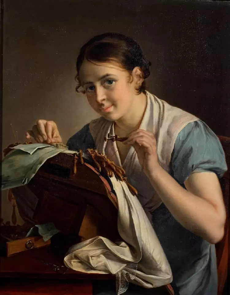 Василий Тропинин. Картина «Кружевница», 1824. Музей Тропинина и московских художников его времени, Москва