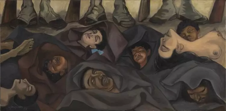 Андре Фужерон. Картина «Резня в Сакиете III» (3-я часть «Триптих позора»), 1958