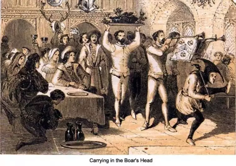 Рождество в Англии. Голова кабана