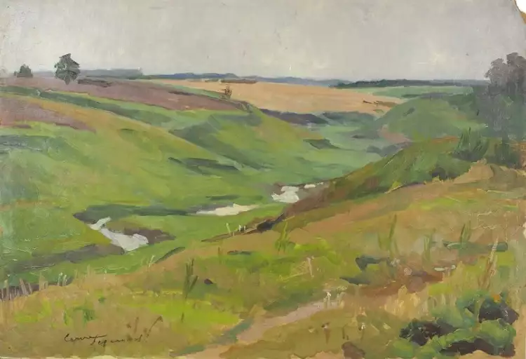 Сергей Герасимов. Картина «Летний пейзаж», 1950-1960