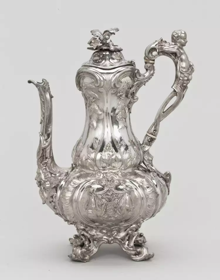 English Silver Tableware. Coffee pot, 1851-1852