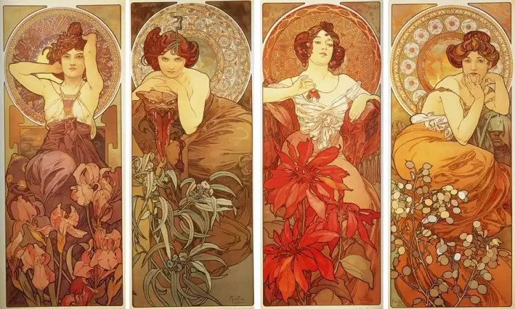 Альфонс Муха. Серия «Драгоценные камни», 1900