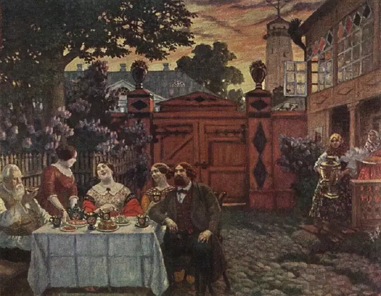 Борис Кустодиев. «Чаепитие», 1913 Борис Кустодиев. «Чаепитие», 1913