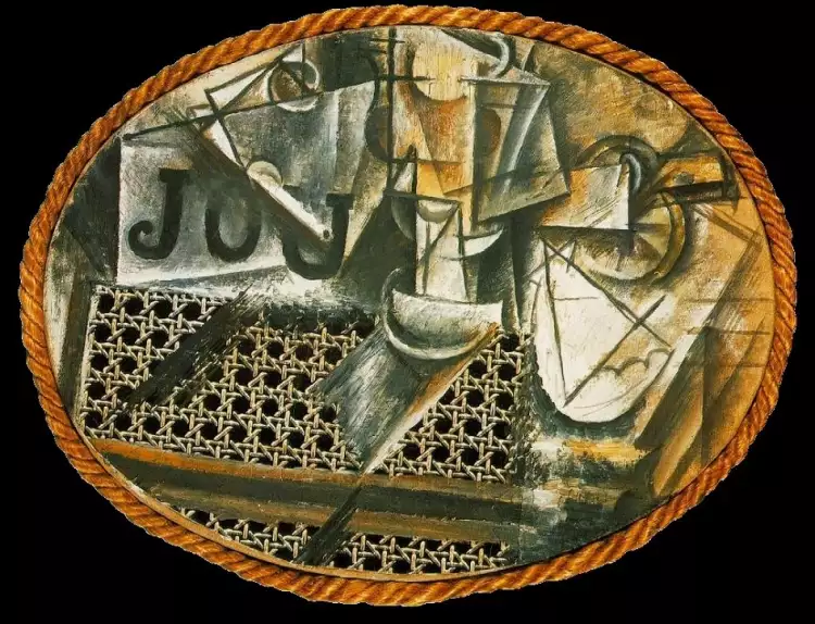 Коллаж. Курт Швиттерс. Коллаж «Натюрморт с плетеным стулом», 1912