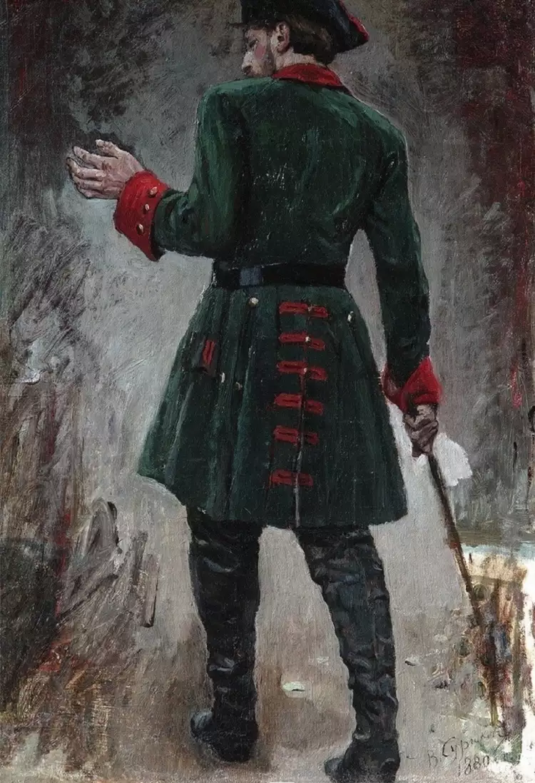 Василий Суриков. Этюд «Солдат-преображенец», 1880