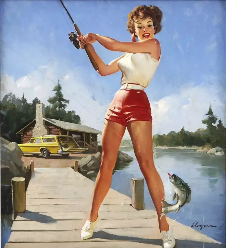 Знаменитые художники пин-ап. Девушка Элвгрена