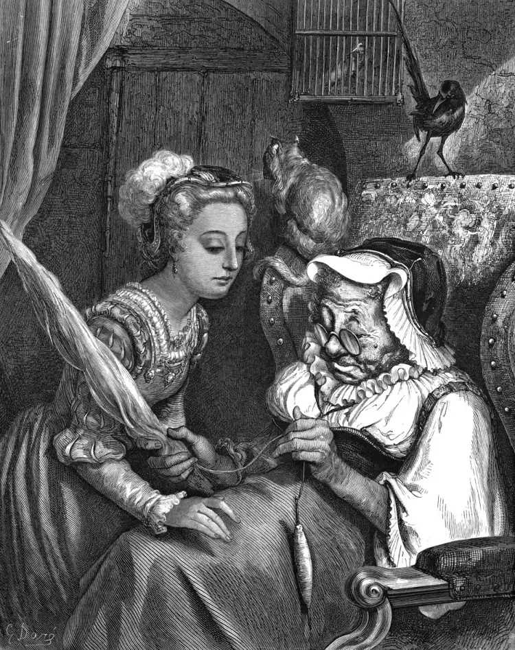 Гюстав Доре. Иллюстрация к сказке «Спящая красавица», 1867