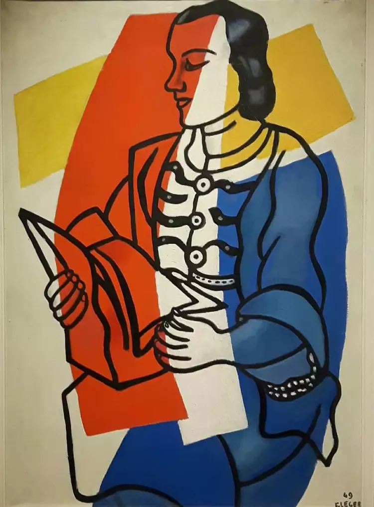 Фернан Леже. Картина «Чтение. Портрет Нади Леже, жены художника», 1949 Фернан Леже. Картина «Чтение. Портрет Нади Леже, жены художника», 1949