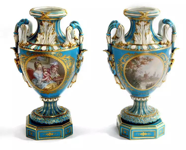 French Porcelain. Sevres vases, 19th century