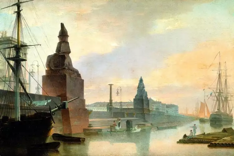 Максим Воробьёв. Картина «Набережная Невы у Академии художеств», 1835