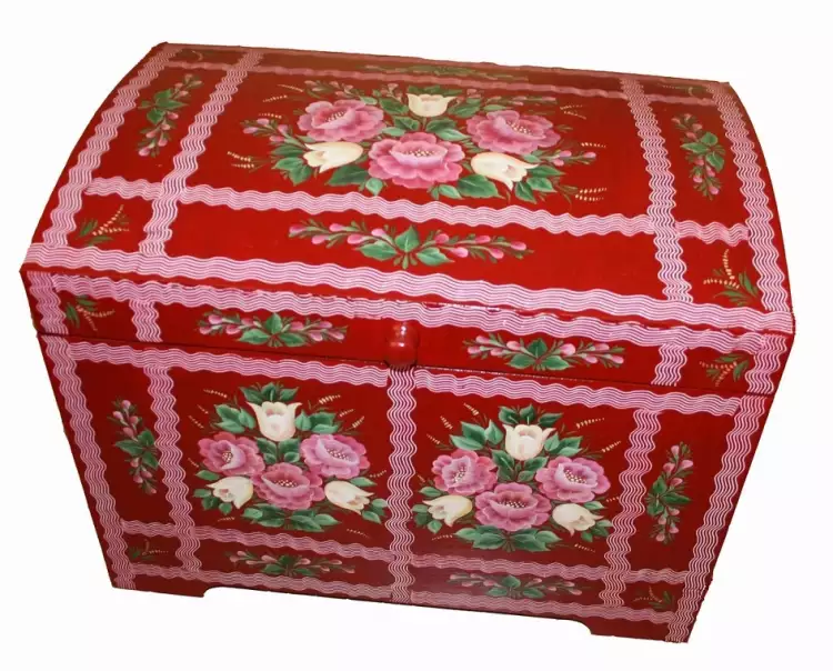 Сундук, оговская роспись