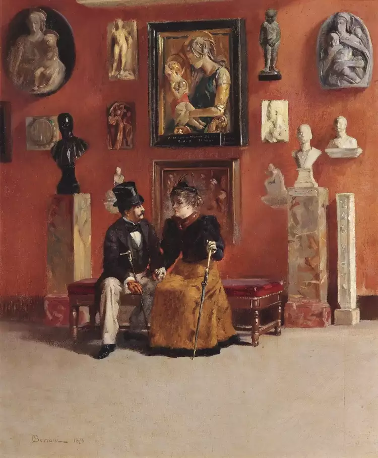 Веризм. Одоардо Боррани. Картина «Свидание в галерее Уффици», 1870 Веризм. Одоардо Боррани. Картина «Свидание в галерее Уффици», 1870