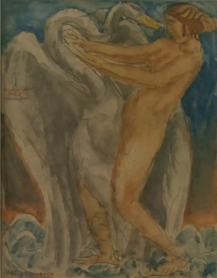 Эмиль Антуан Бурдель. Картина «Леда и лебедь», 1903