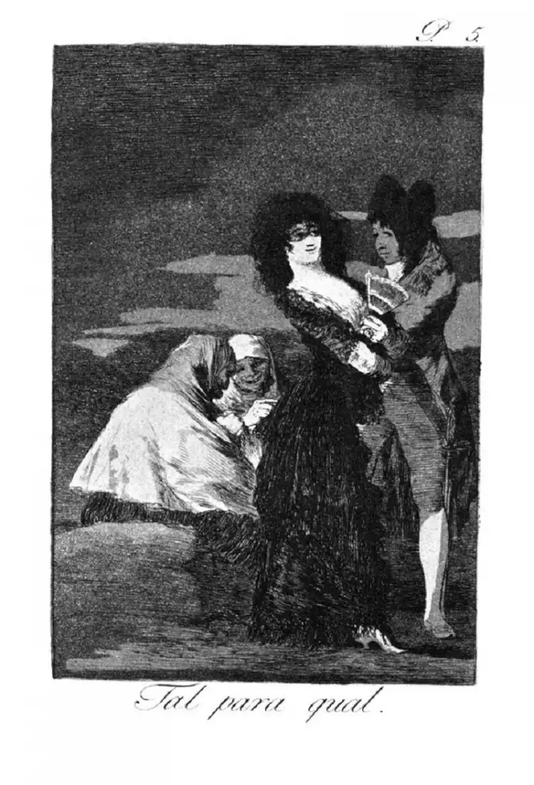 Гравюра. Акватинта. Фрациско Гойя. «Один другого стоит», 1799 Гравюра. Акватинта. Фрациско Гойя. «Один другого стоит», 1799