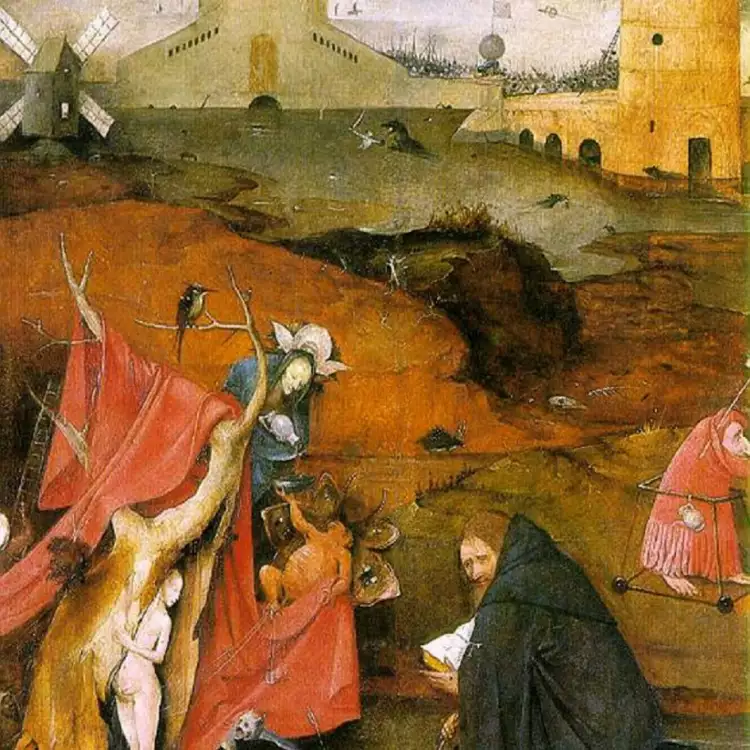 Hieronymus Bosch. Part from The Temptation of Saint Anthony (centre part of the right panel), 1505-1506 Hieronymus Bosch. Part from The Temptation of Saint Anthony (centre part of the right panel), 1505-1506