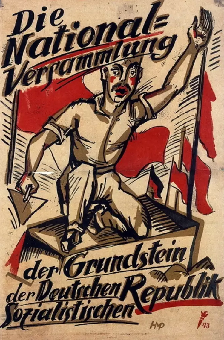 Макс Пехштейн. «Национальная ассамблея — краеугольный камень Германской социалистической республики», 1919