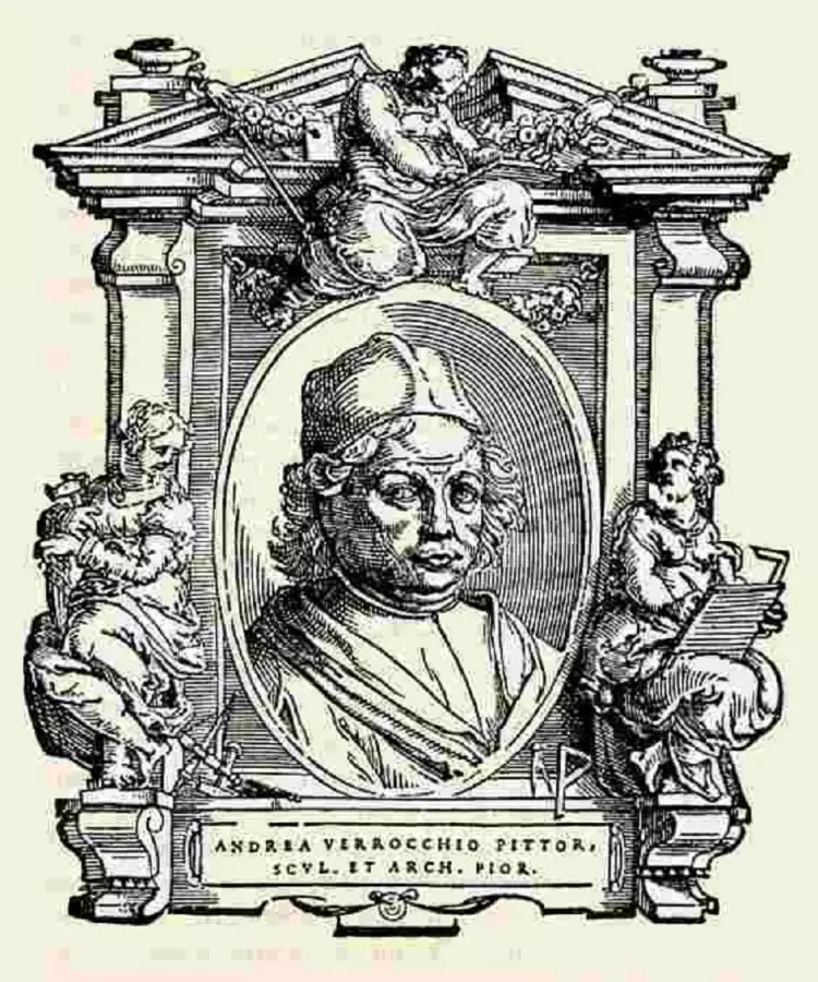 Андреа дель Вероккьо. Неизвестный художник. Гравюра «Портрет Андреа дель Вероккьо», XVI век