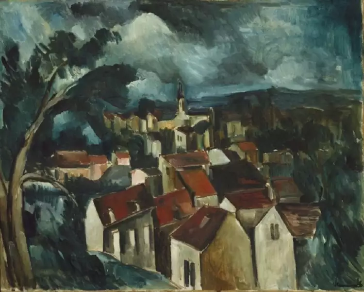 Морис де Вламинк. Картина «Деревня», 1912 Морис де Вламинк. Картина «Деревня», 1912