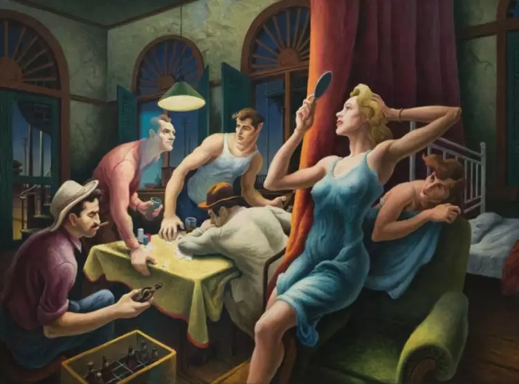 Томас Харт Бентон. Картина «Ночь покера», 1946