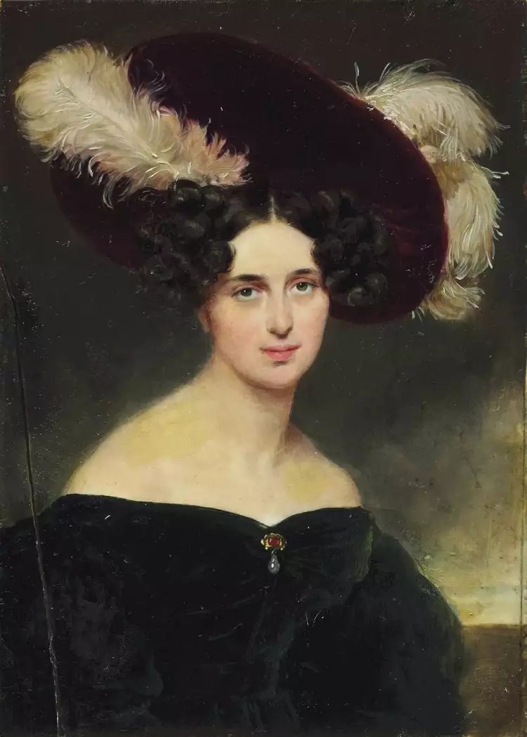 Мориц Михаэль Даффингер. Картина «Дама в большой шляпе», 1839